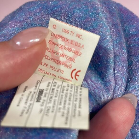 Vintage Ty Beanie Baby Clubby II the Bear Excellent Condition NWT Blue/Purple 9” - Picture 9 of 9